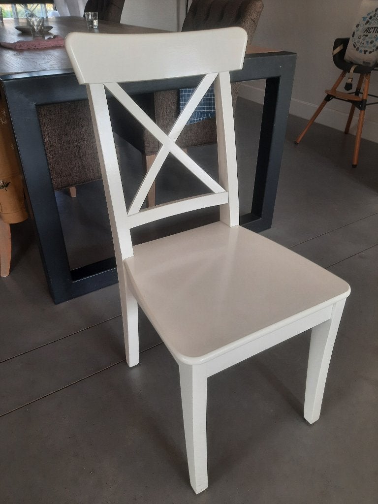 Ikea Rosentorp Stoelen Wit 4st, Maison & Meubles, Comme neuf, Enlèvement, Quatre, Bois