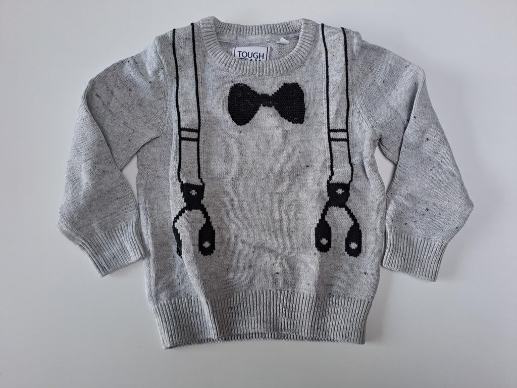 Pull en maille gris avec bretelles et nœud noirs t 104, Enfants & Bébés, Vêtements enfant | Taille 104, Garçon, C&A, Enlèvement ou Envoi