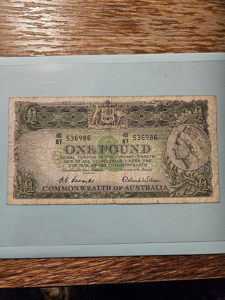 1 pound Australië zeldzaam oude, Ophalen of Verzenden, Overige landen, Los biljet