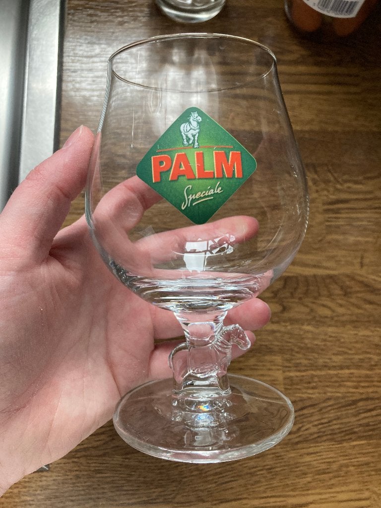 Palm bier glazen ( glas ) paardje in voet # 1, Enlèvement ou Envoi, Verre à bière