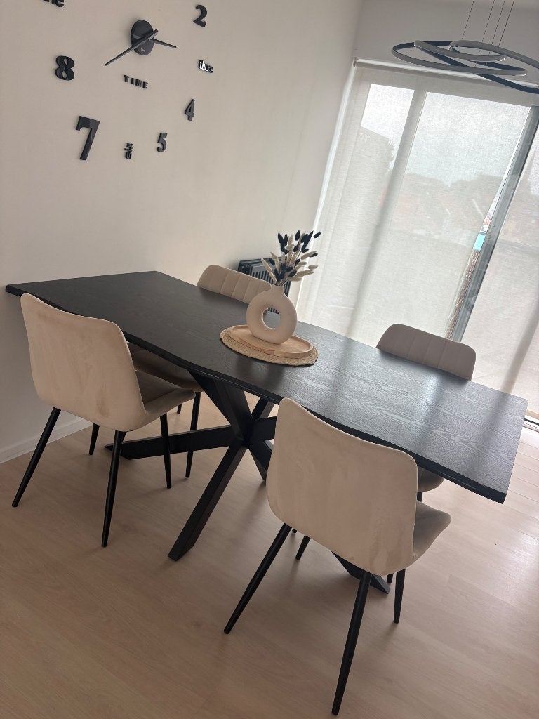 Eettafel met 4 stoelen, Huis en Inrichting, Tafels | Eettafels, Ophalen, Zo goed als nieuw