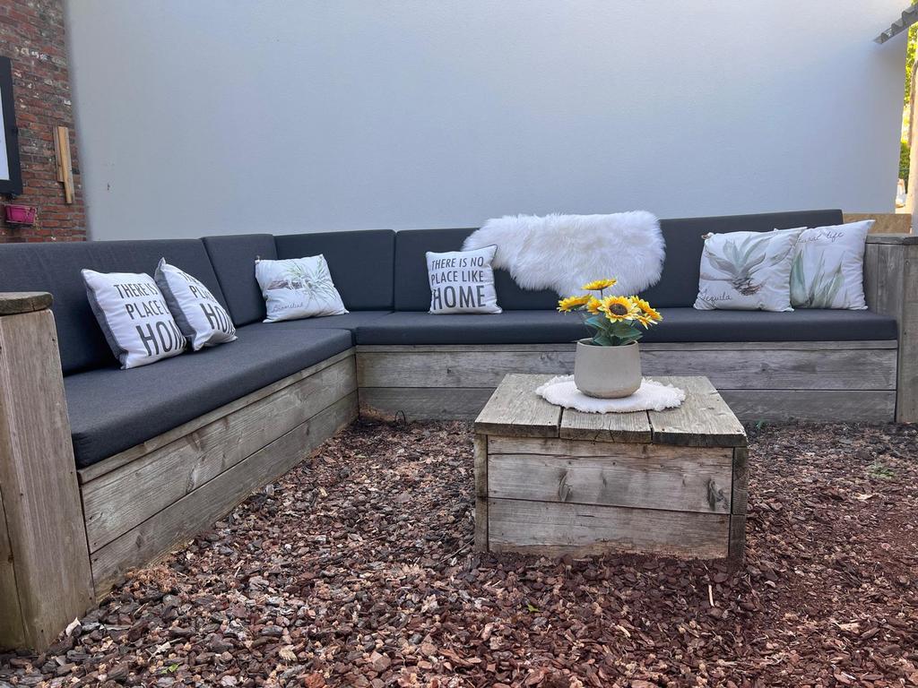 Lounge uit Steigerhout, Tuin en Terras, Ophalen, Zo goed als nieuw, Steigerhout