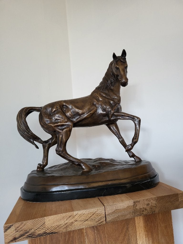 Bronze  paard  getekend, Antiek en Kunst, Antiek | Brons en Koper, Ophalen, Brons