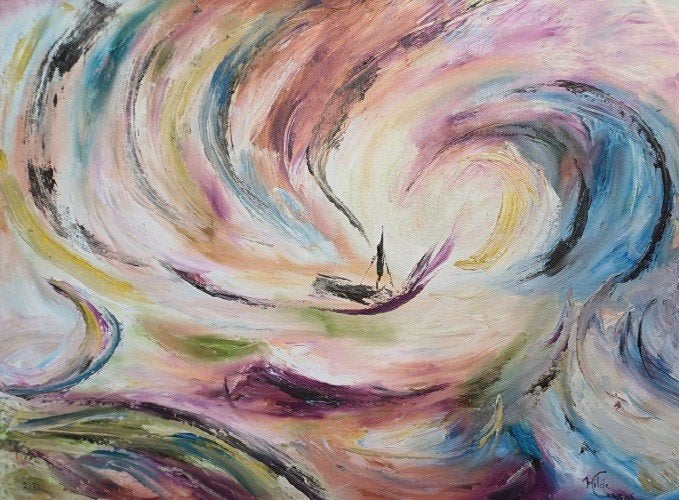 Kunsthandel Gennep - "The Power Of The Wind", Ophalen of Verzenden, Gesigneerd, Olieverf
