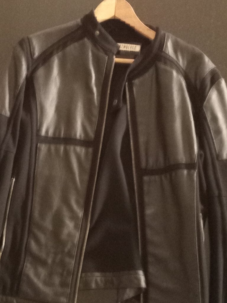 Bikkemberg jas leer, Ophalen, Zwart, Zo goed als nieuw, Maat 46 (S) of kleiner