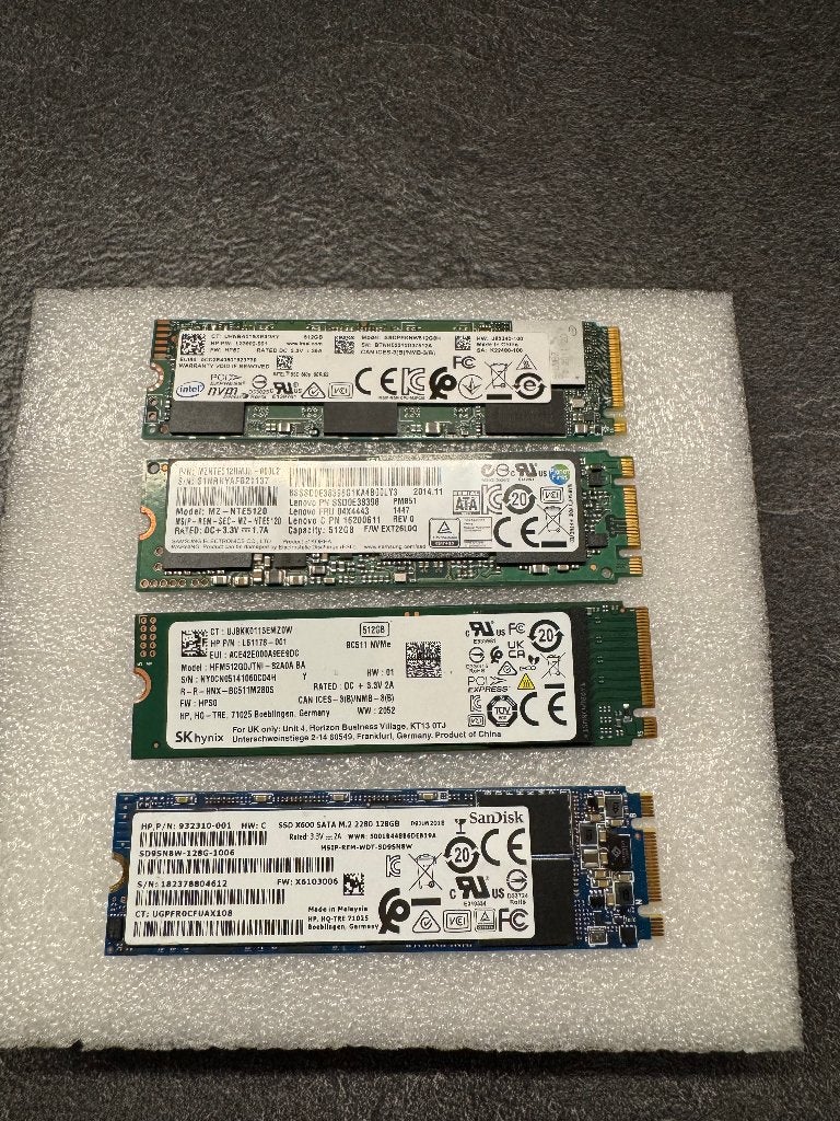 M.2 NVMe & SATA SSD Lot (128GB - 512GB) / 2.5" SSD, Computers en Software, Ophalen of Verzenden, Desktop, SATA, HDD