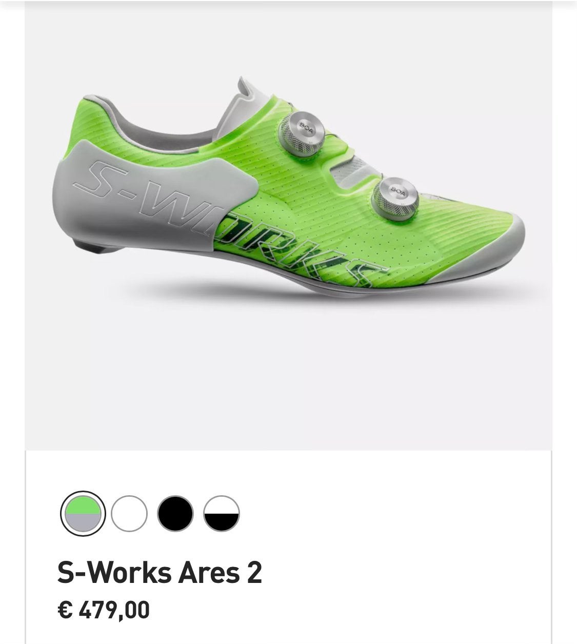 Specialized S-Works Ares 2 Green Gecko maat 44, Ophalen, Zo goed als nieuw, Schoenen