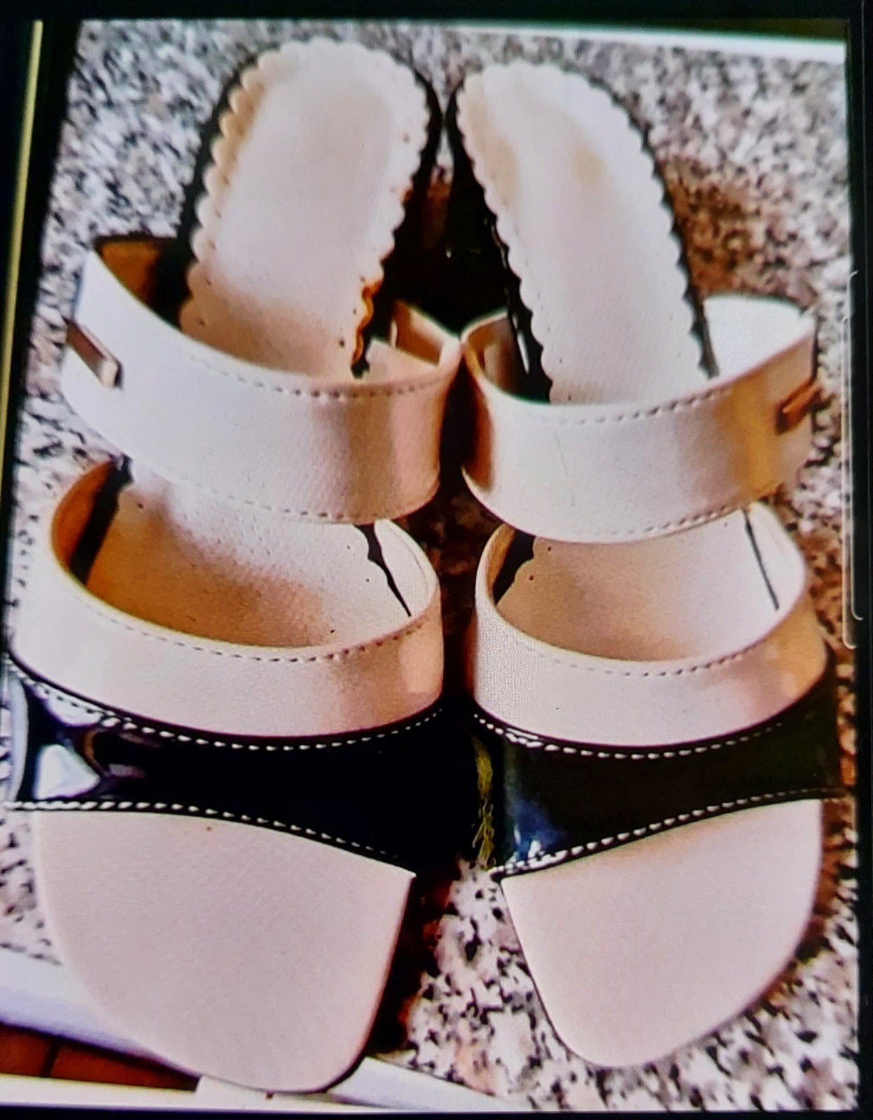 mule vernis beige et noir 39 talon 4.5cm, Enlèvement ou Envoi, Noir
