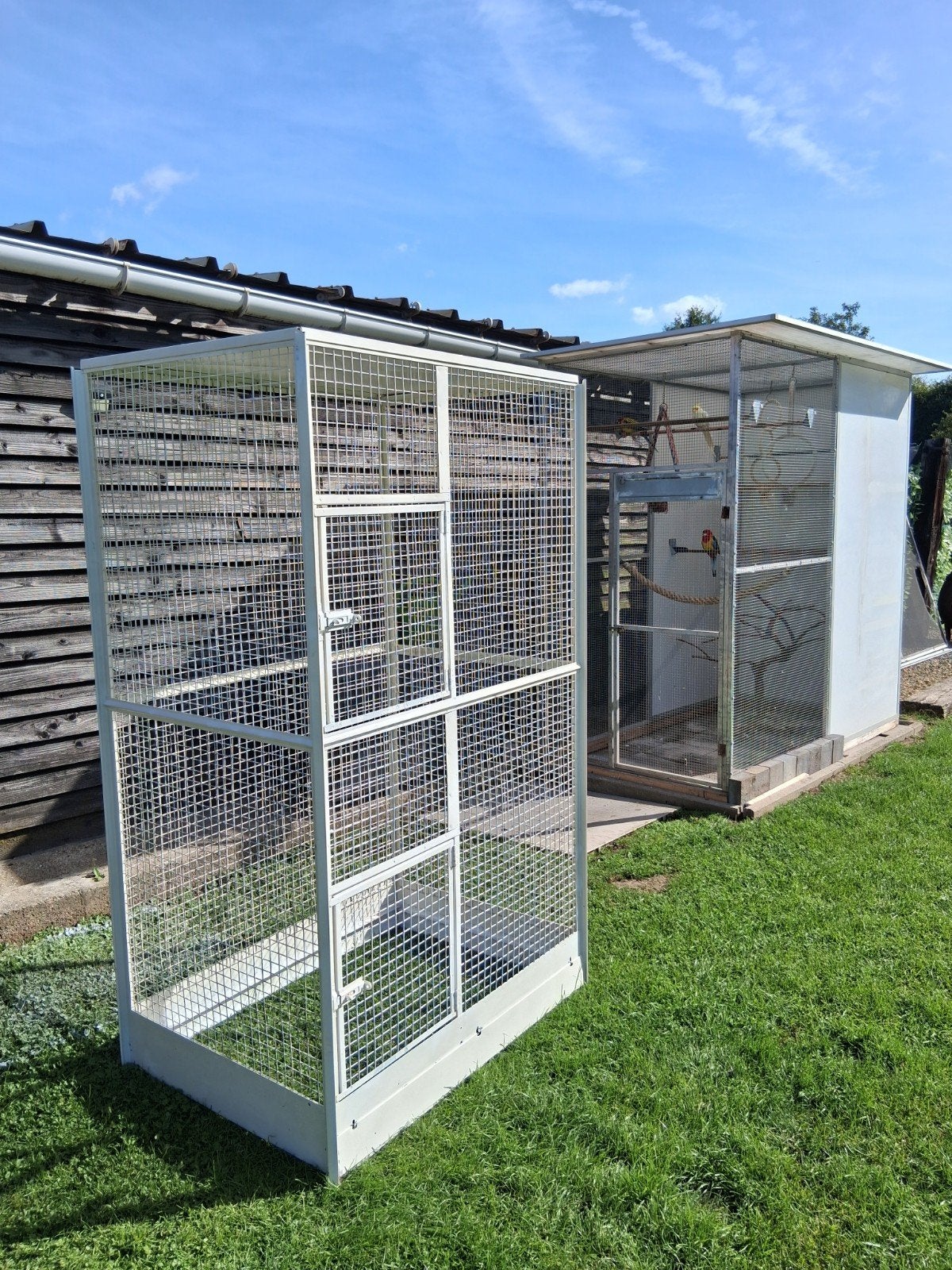 Mooie volière voor Valkparkieten etc. L102cm Br74cm H172cm., Dieren en Toebehoren, Ophalen, Zo goed als nieuw, Aluminium, Volière