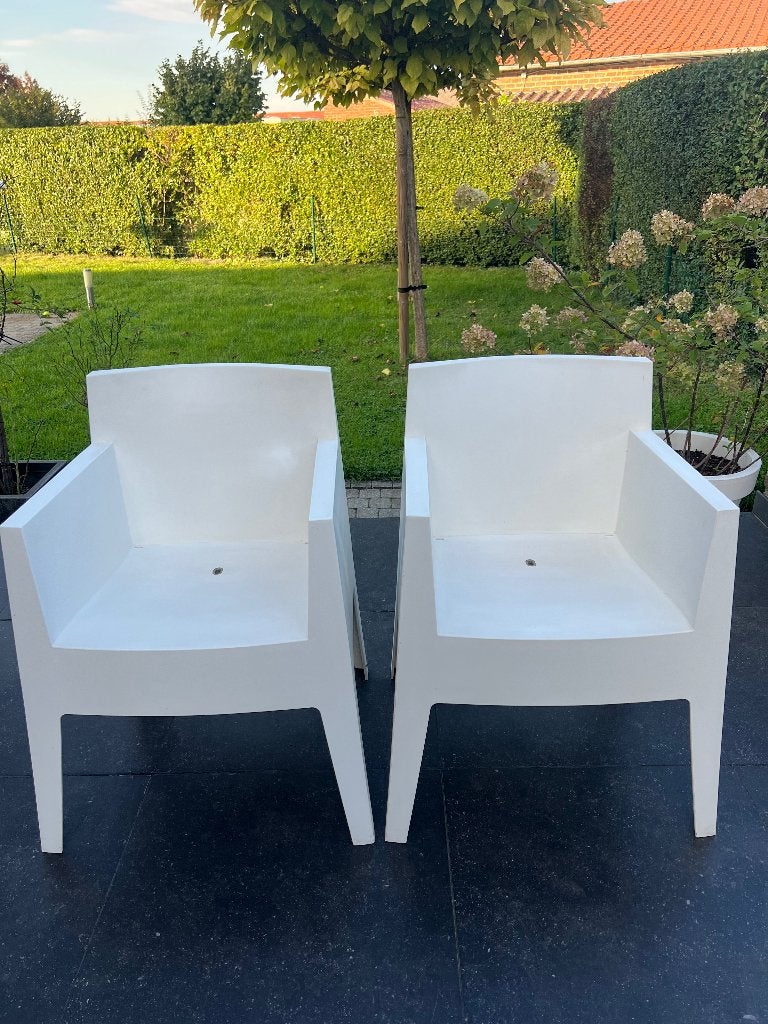 2 Philippe Starck Toy tuinstoelen design stoel Driade, Ophalen, Gebruikt, Kunststof, Stapelbaar