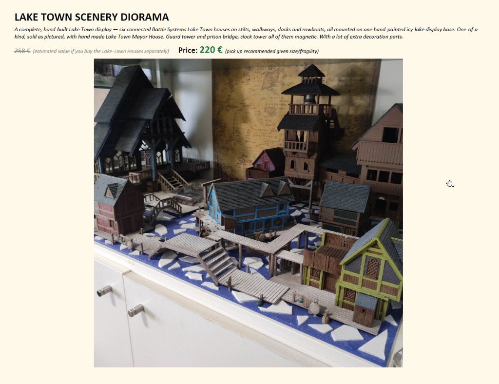 Scenery Lake Town ME SBG  The Hobbit, Enlèvement, Neuf, Le Seigneur des Anneaux, Accessoires