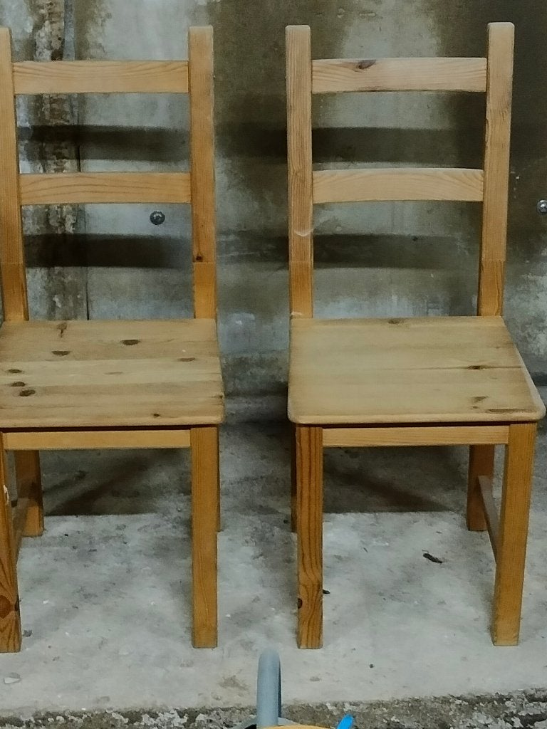 Houten stoelen., Maison & Meubles, Chaises, Enlèvement, Utilisé, Bois, Deux