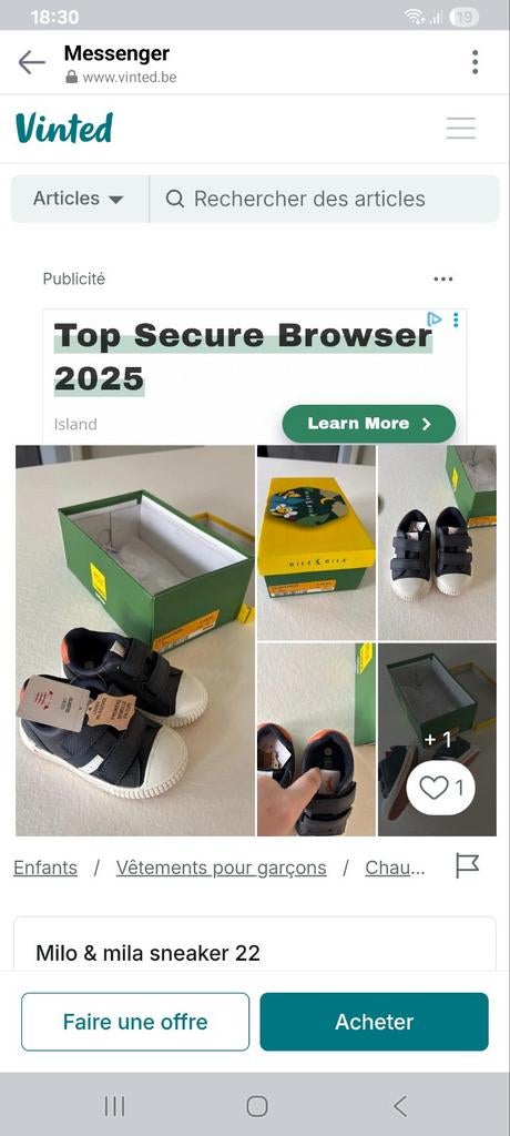 Nieuwe kinderen sneakers maatje 22., Ophalen