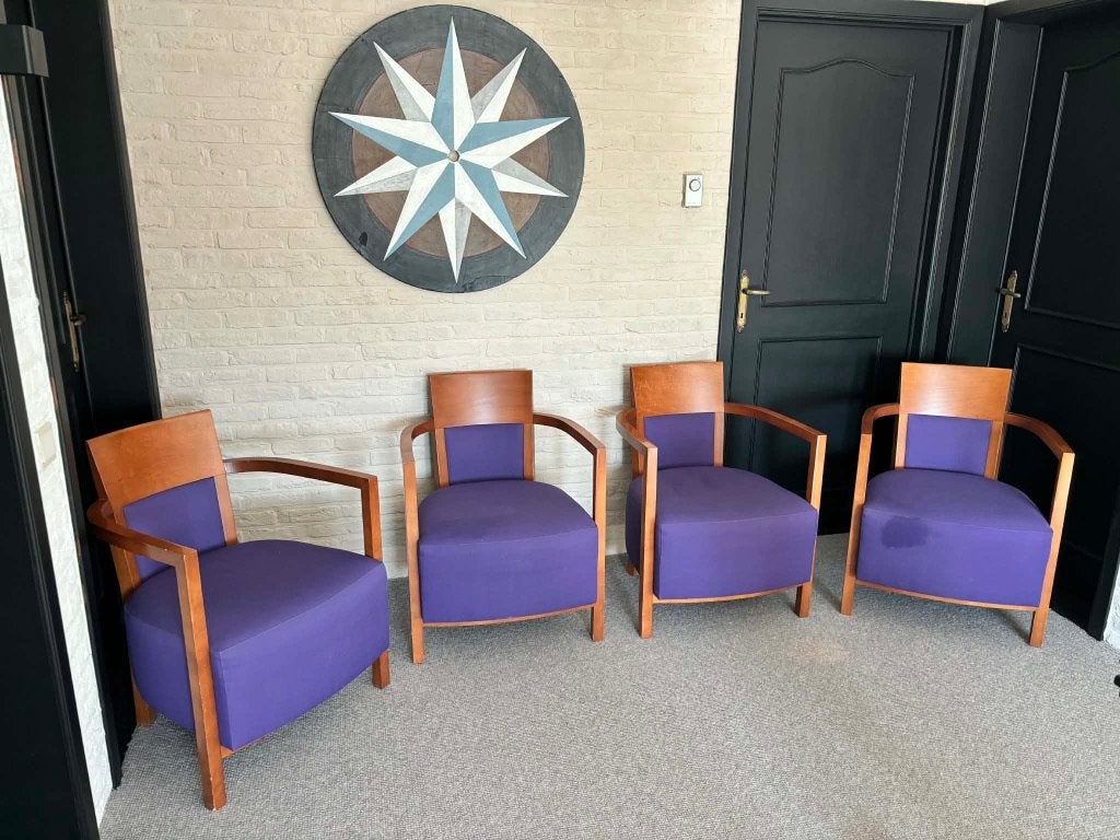 4x exclusieve Hotel Fautieulls, Huis en Inrichting, Zetels | Zetels, Ophalen, Gebruikt, Hout, Art deco achtig