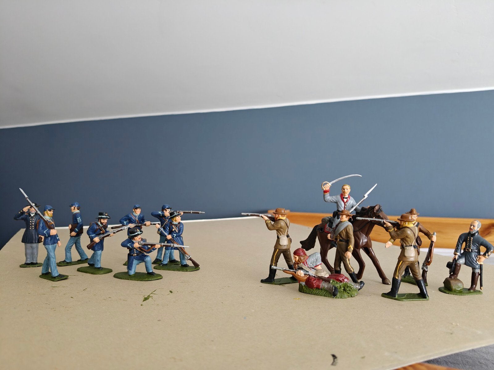 Setje 1/32 ACW figuren Noord en Zuid, Ophalen of Verzenden, Zo goed als nieuw, Groter dan 1:35, Figuur of Figuren