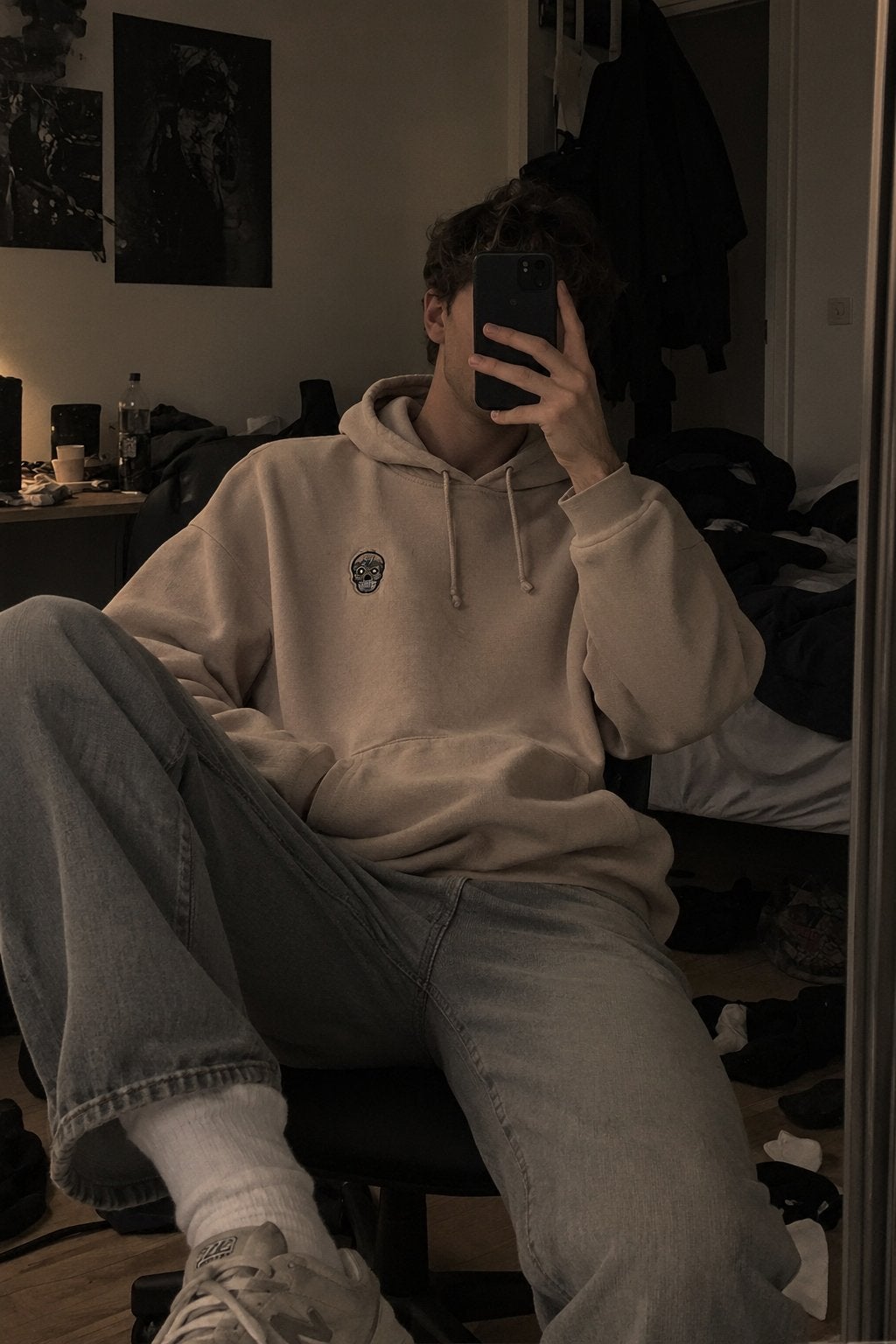 Beige hoodie suspicious M, Enlèvement ou Envoi, Comme neuf, Beige