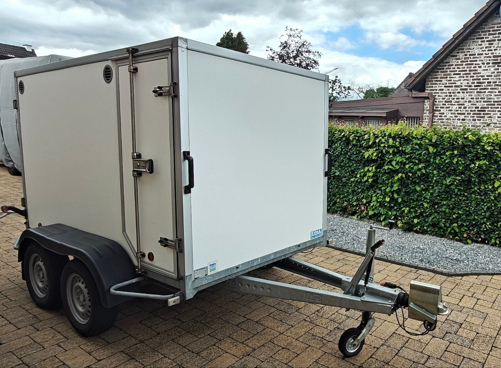 Gesloten aanhangwagen met fietsendrager drager veloslide, Auto diversen, Aanhangers en Bagagewagens, Ophalen