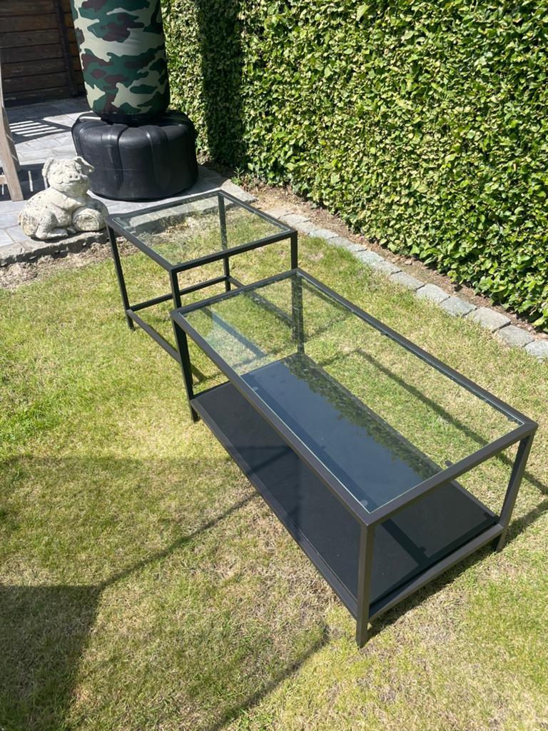 Salontafel en bijzettafel, Enlèvement, Utilisé, Verre