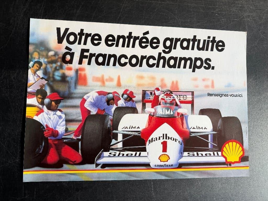 poster 1985 F1 Francorchamps Niki Lauda, Ophalen of Verzenden, Formule 1
