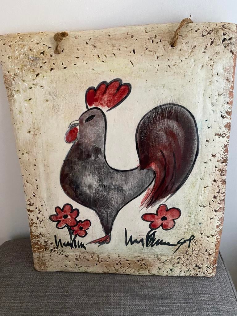 Plaque en céramique coq stylisé, Antiquités & Art, Enlèvement ou Envoi