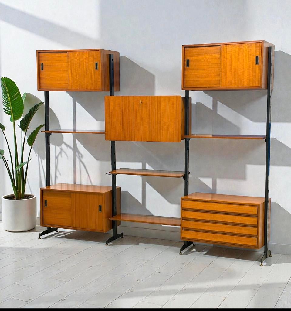 Vintage modulaire wandkast | wandsysteem | wandmeubel, Huis en Inrichting, Ophalen, 250 tot 300 cm, Gebruikt, 200 cm of meer