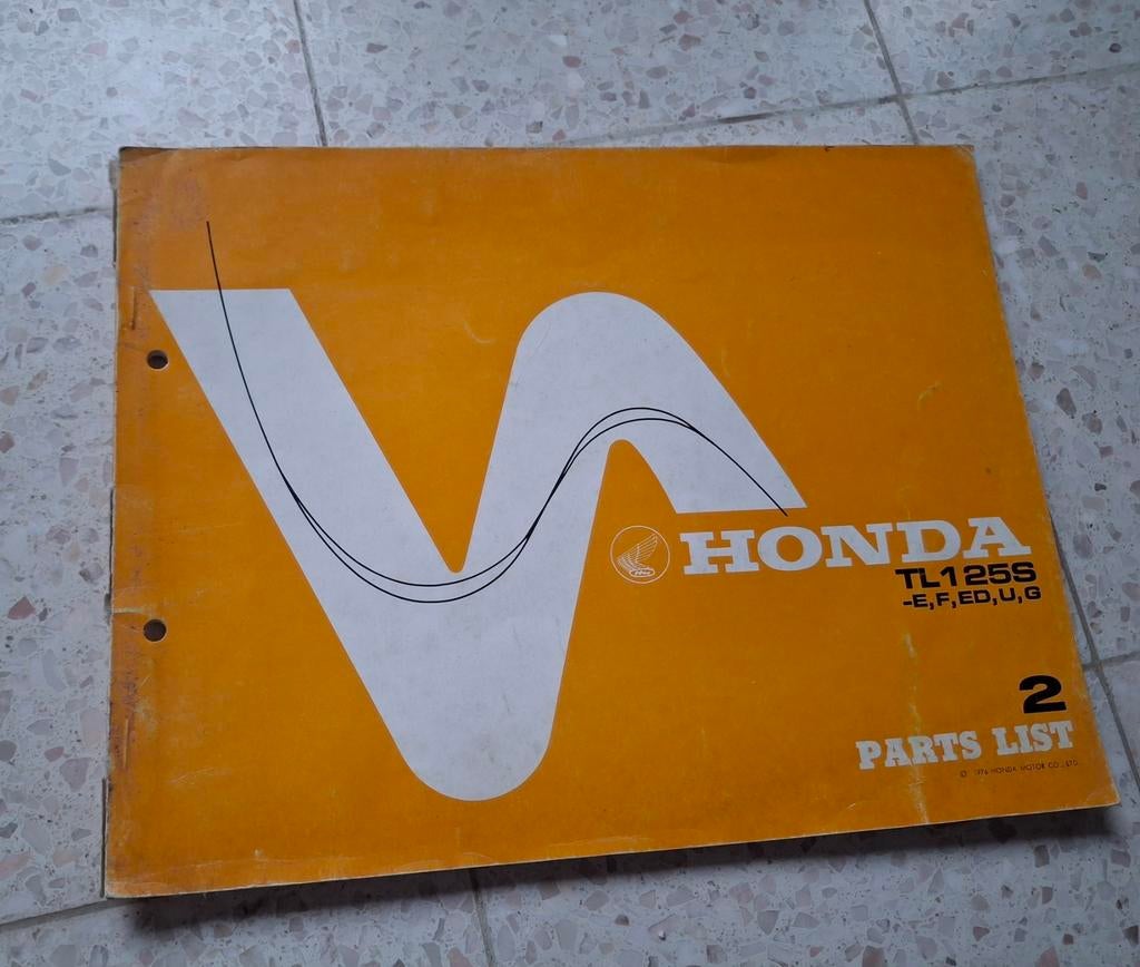 Honda TL125S Parts Manual, Motos, Modes d'emploi & Notices d'utilisation, Enlèvement ou Envoi, Honda