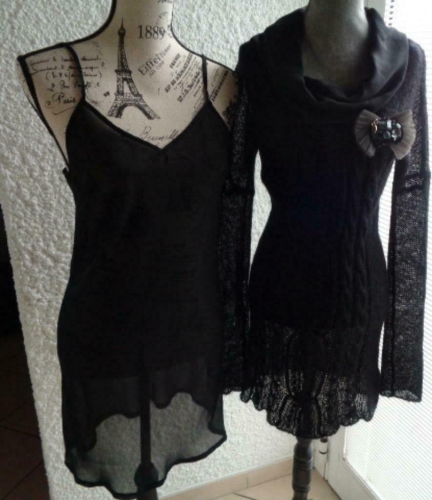 Pull long + top + broche."Patrizia Pépé".Taille 2, Patrizia Pépé", Enlèvement ou Envoi, Porté