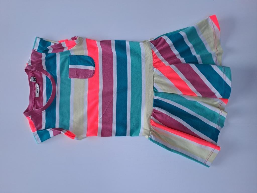 Mt 86 Veelkleurig gestreept jurkje met korte mouwen, Kinderen en Baby's, Babykleding | Maat 86, Mexx, Meisje, Jurkje of Rokje