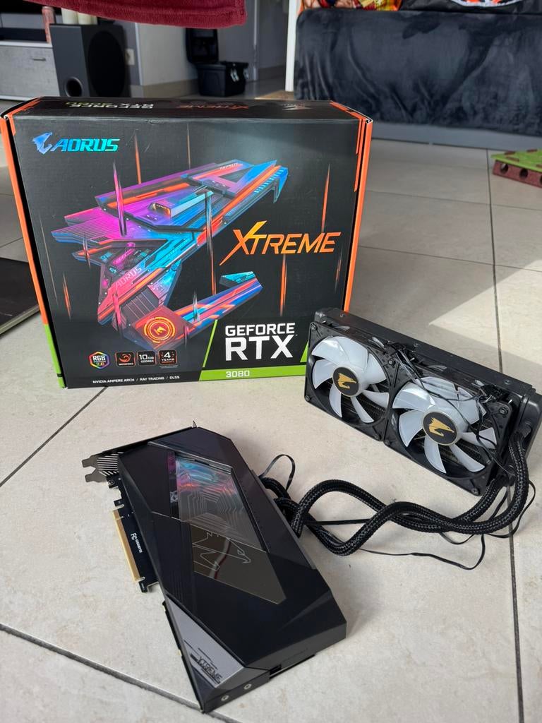 NVidia Geforce RTX 3080 water force - Aorus Xtreme, Enlèvement, Utilisé