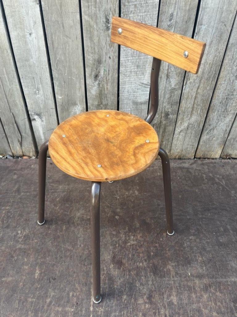 Vintage Upcycled Industriële Kruk – zithoogte = 49cm (8stks), Ophalen of Verzenden, Gebruikt, IJzer