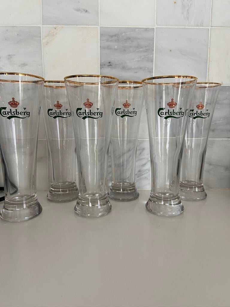 Verres Carlsberg 6 pièces - parfaits, Collections, Enlèvement ou Envoi, Comme neuf