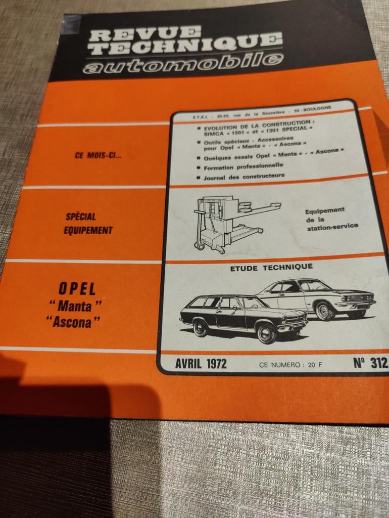 RTA Opel manta ascona / simca 1301 1501 special, Enlèvement ou Envoi