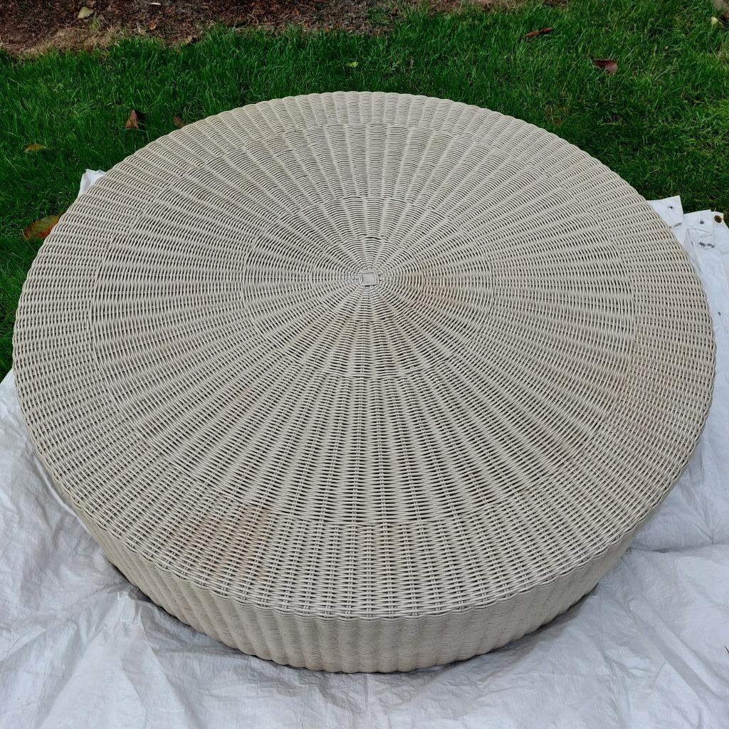 Table basse en Osier, 100 à 150 cm, Moins de 50 cm, Rond, Comme neuf