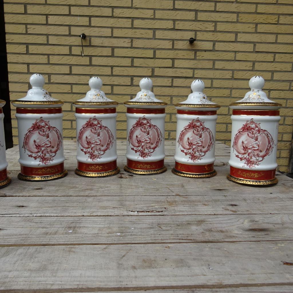 Set van 6 oude voorraadpotten Limoges, Enlèvement ou Envoi