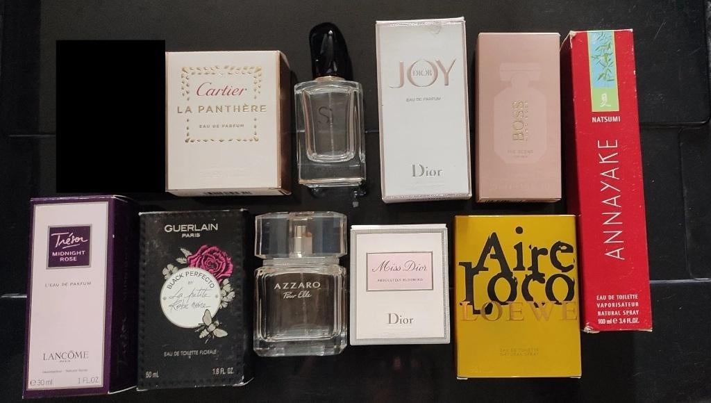 Lot de 10 flacons vides de parfums, Envoi, Utilisé, Bouteille de parfum