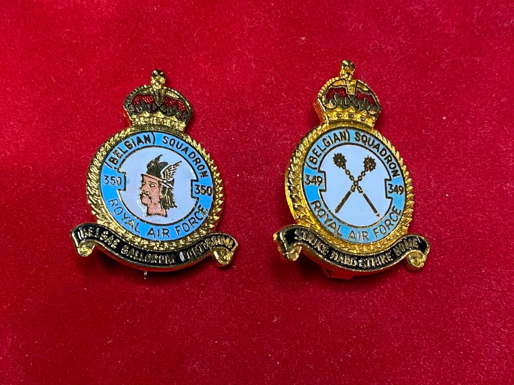 Pins 349 & 350 Sqn Belgische Luchtmacht - Belgian Air Force, Ophalen of Verzenden, Nieuw, Patch, Badge of Embleem