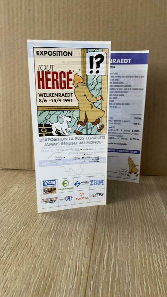 Tintin kuifje hergé folder tentoonstelling welkenraedt 1991, Enlèvement ou Envoi, Tintin, Neuf