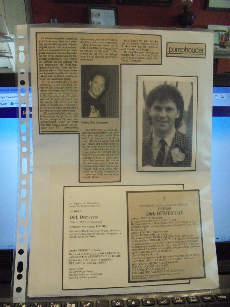 dp Dirk Demeyere, Verzamelen, Bidprentjes en Rouwkaarten, Ophalen of Verzenden, Bidprentje