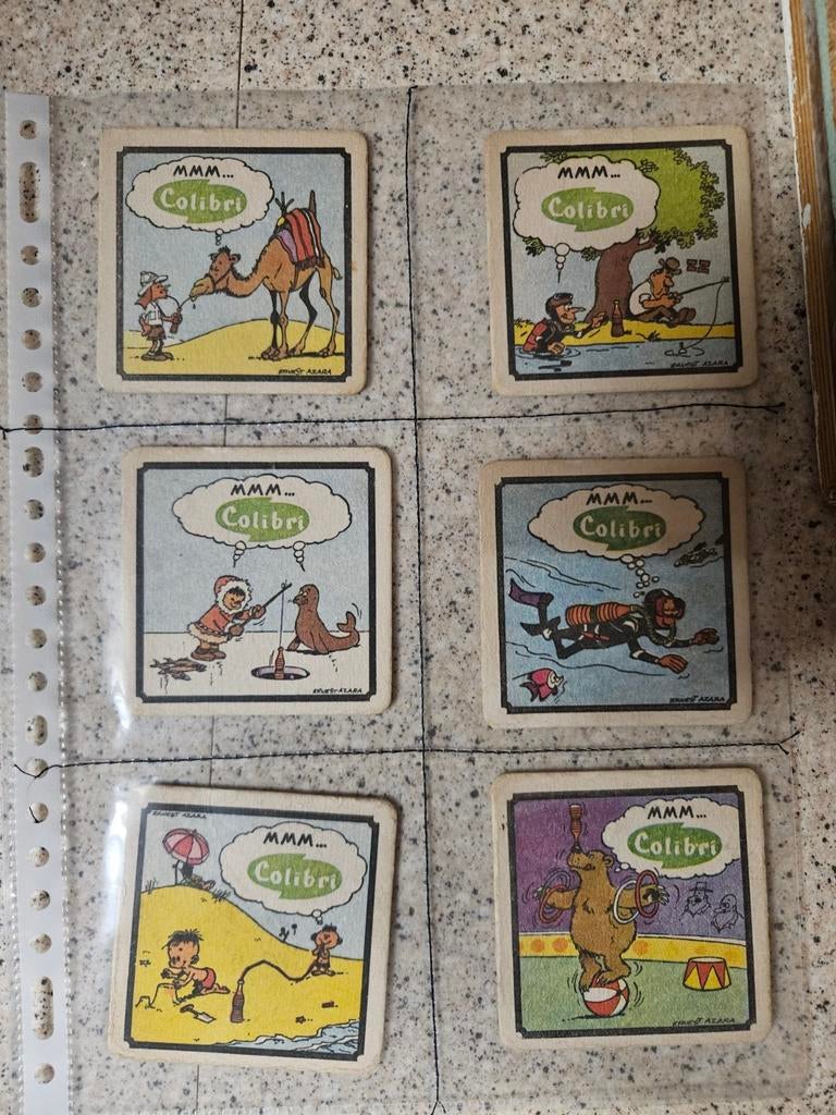 Colibri oude bierviltjes Strips getekend Ernest Azara, Ophalen of Verzenden