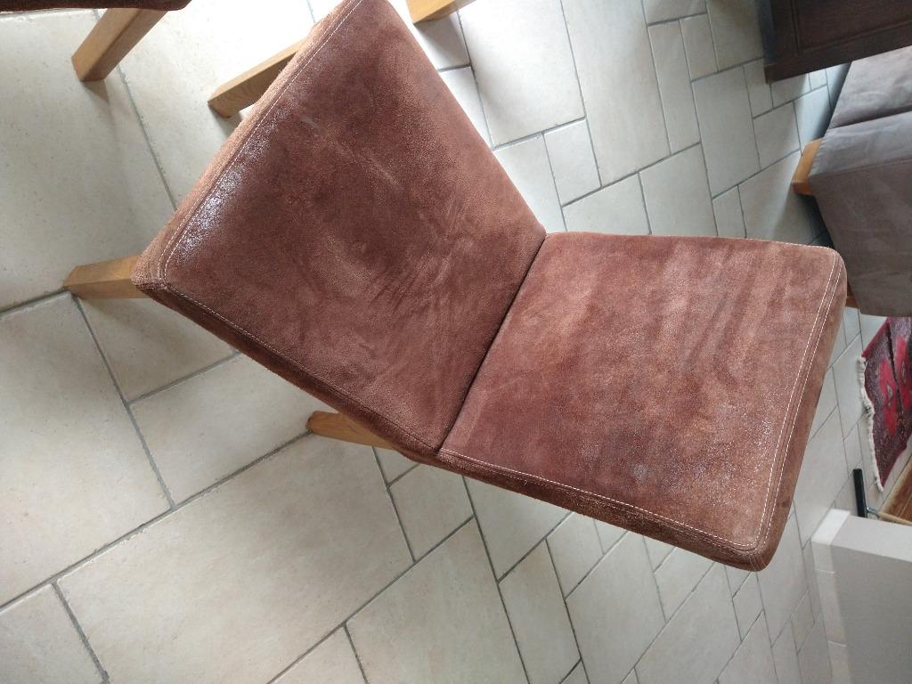 3 lederen stoelen, Huis en Inrichting, Ophalen, Gebruikt, Leer, Drie