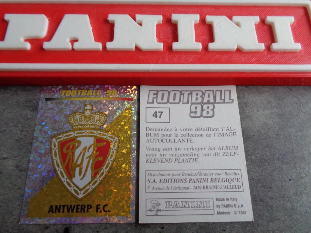 PANINI FOOTBALL 98 STICKER FC ANTWERP VOETBAL BADGE, Envoi, Autocollant
