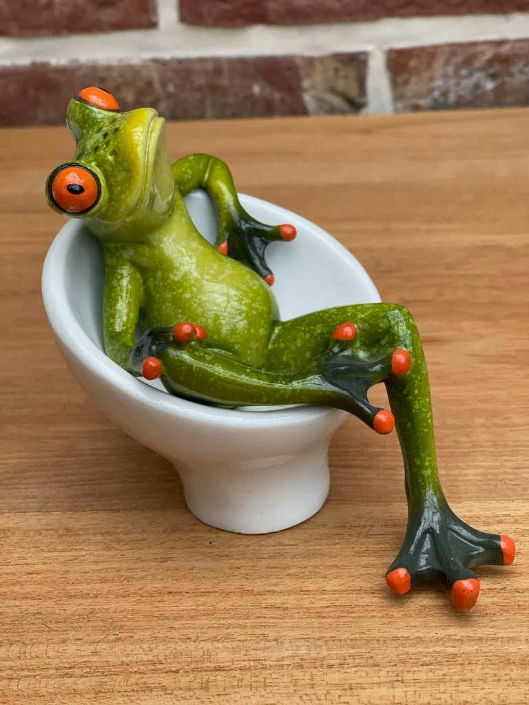 Beeldje kikker - CHILLEN (rusten), Zo goed als nieuw