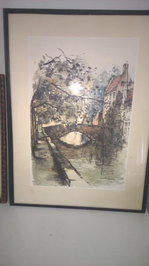 2 gesigneerde werken van Brugge, Antiek en Kunst, Ophalen of Verzenden