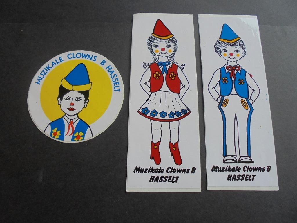 Sticker : Muzikale clowns B Hasselt, Verzamelen, Verzenden, Nieuw, Bedrijf of Vereniging