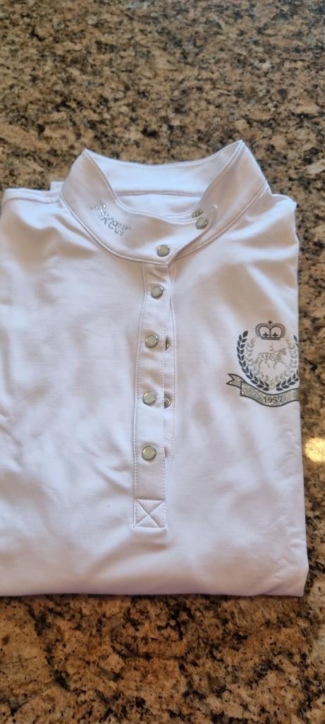 Pikeur wedstrijdshirt lange mouwen wit. Maat 40., Dieren en Toebehoren, Ophalen of Verzenden, Zo goed als nieuw