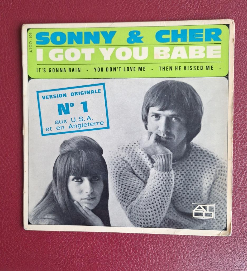 EP Sonny & Cher- I got you Babe, Gebruikt, 7 inch, Ophalen of Verzenden, Pop