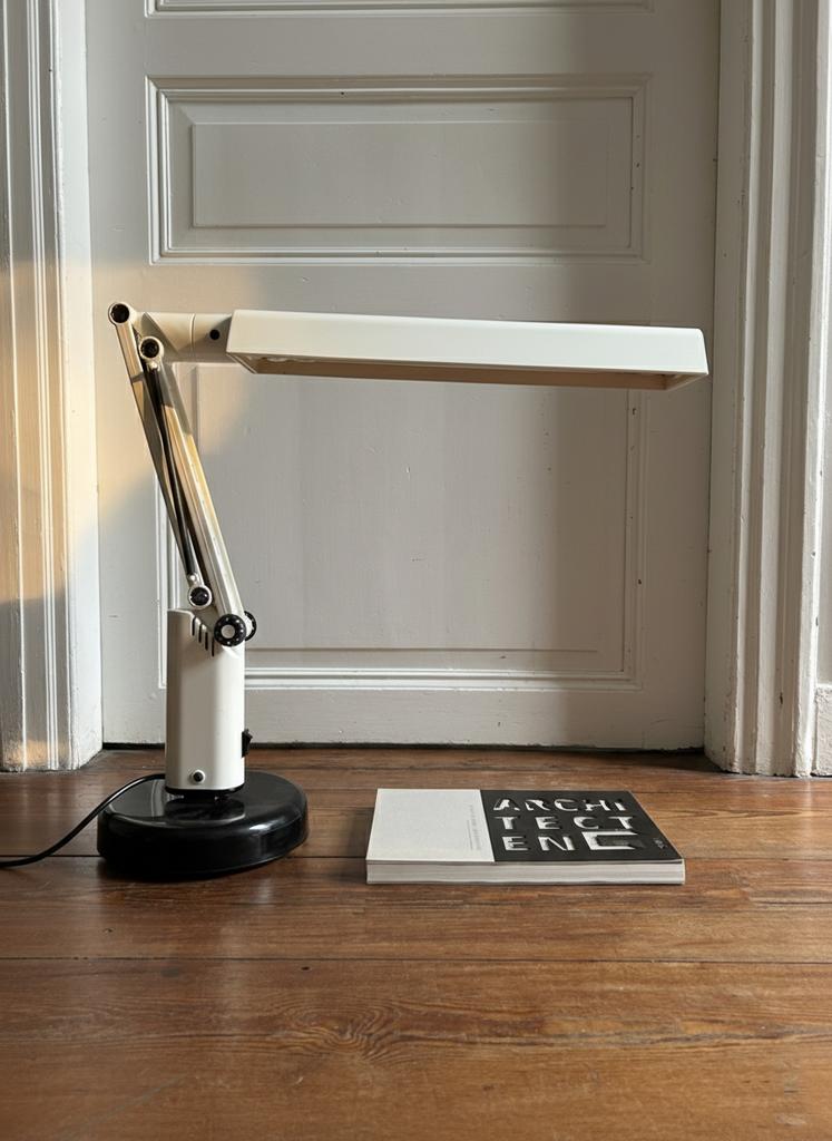 Lampe d'architecte blanche « Lucifer » — Fagerhults (1975), Enlèvement, Comme neuf, Vintage design