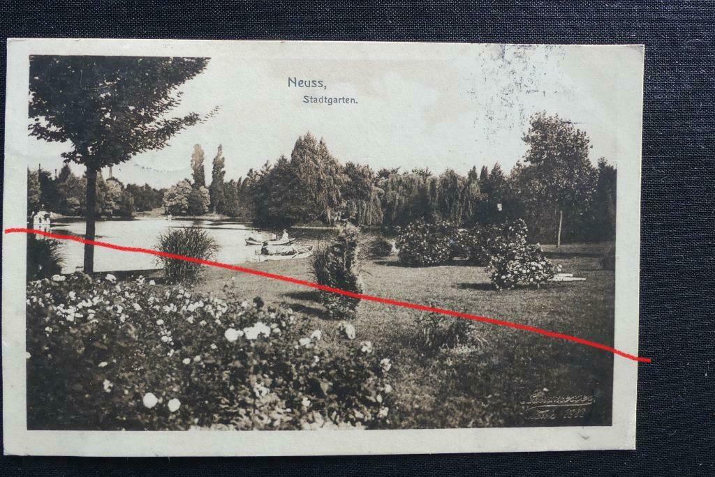 Postkaart 26/9/1913 Neuss, Stadtsgarten, Duitsland, Verzamelen, Postkaarten | Buitenland, Ophalen of Verzenden, Voor 1920, Gelopen