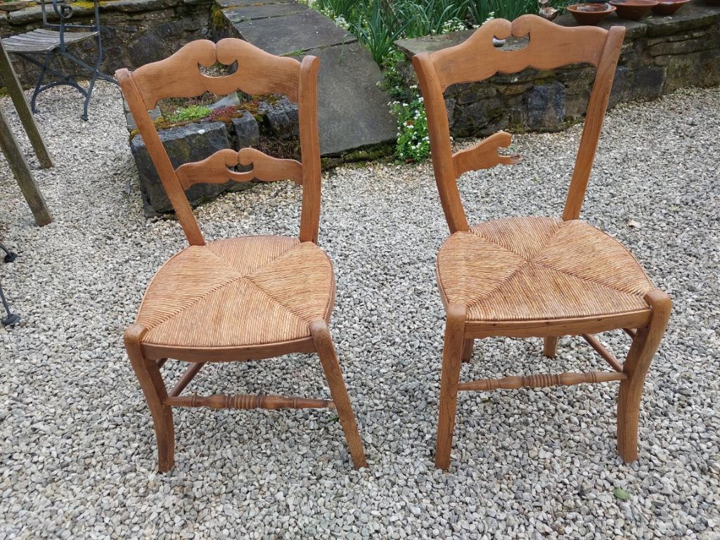 A donner : deux anciennes chaises paillées A restaurer, Enlèvement ou Envoi
