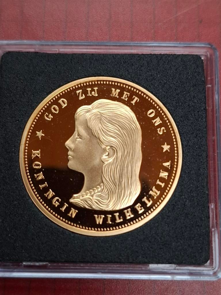 herslag wilhelmina 10 gulden 1892 proof 2500st, Ophalen of Verzenden, 10 gulden